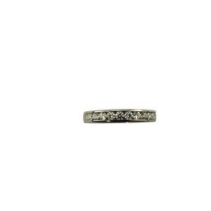 Vintage 14 Karat White Gold and Diamond Wedding Band Ring Size 4.75 #10418